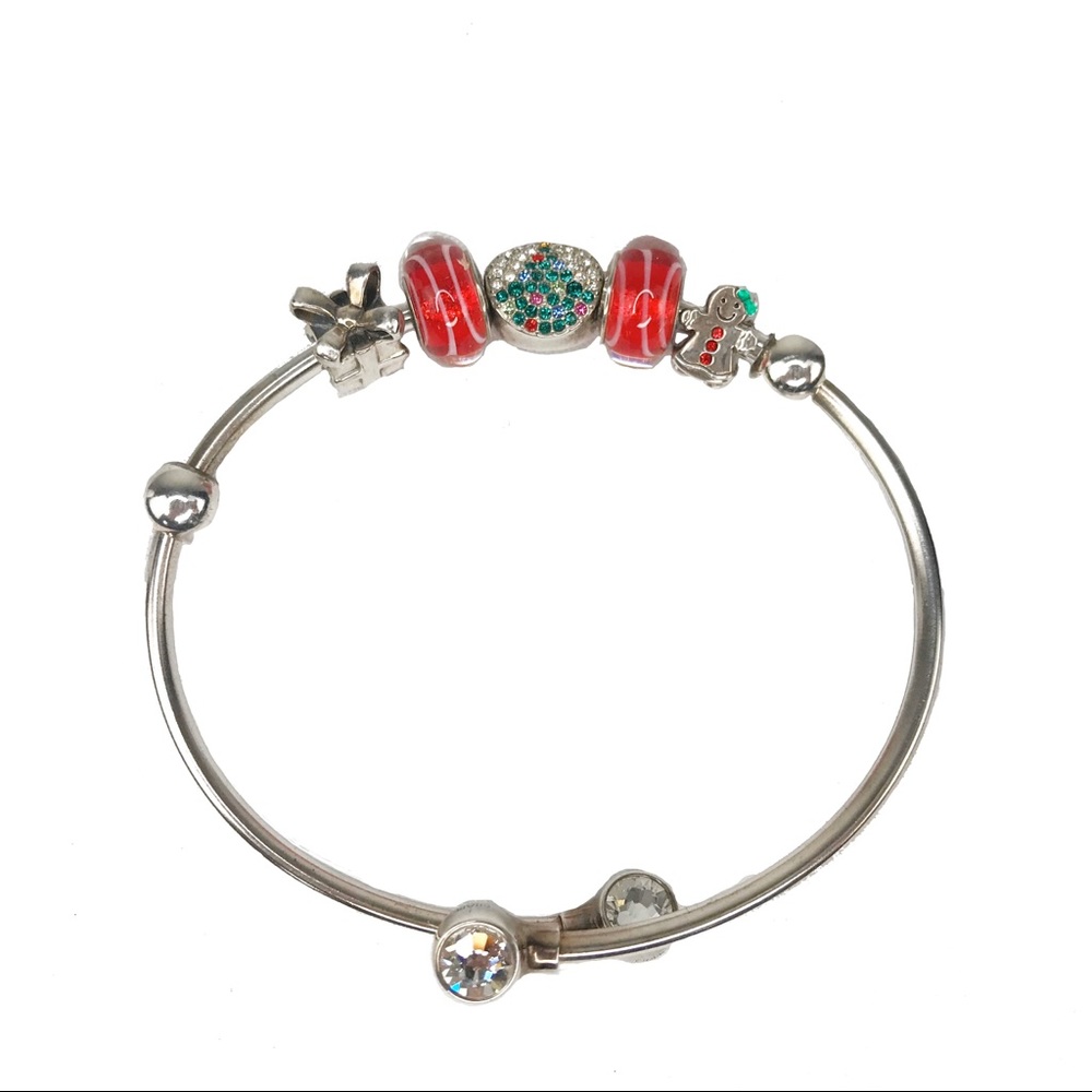 Chamilia Flex Crystal Bracelet w/ 5 Holiday Charms